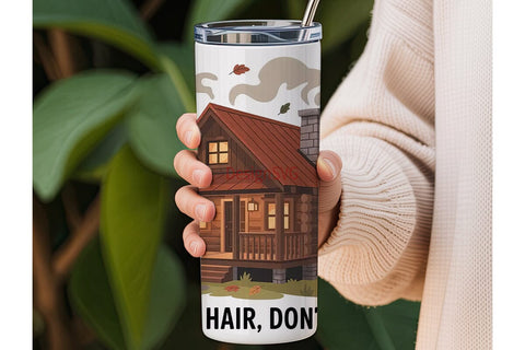 Cozy Cabin Hair 20oz Tumbler Wrap Sublimation DesignSVG 