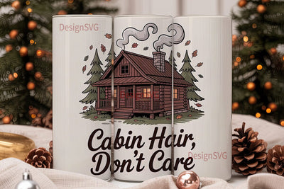 Cozy Cabin Hair 20oz Tumbler Wrap Sublimation DesignSVG 
