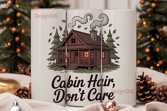 Cozy Cabin Hair 20oz Tumbler Wrap Sublimation DesignSVG 