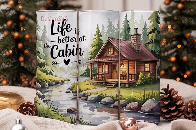 Cozy Cabin Life 20oz Tumbler Wrap Sublimation DesignSVG 