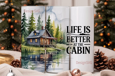 Cozy Cabin Life 20oz Tumbler Wrap Sublimation DesignSVG 