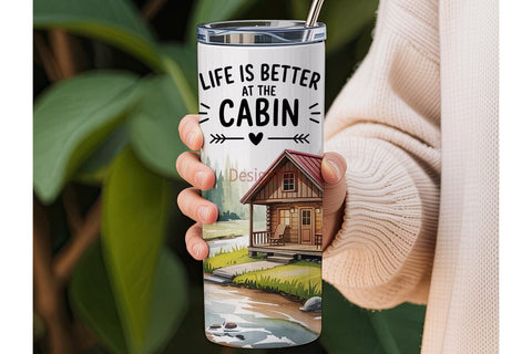 Cozy Cabin Life 20oz Tumbler Wrap Sublimation DesignSVG 