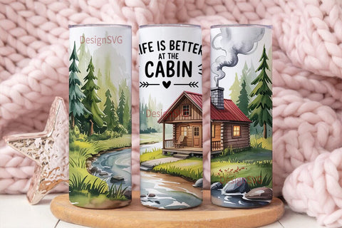 Cozy Cabin Life 20oz Tumbler Wrap Sublimation DesignSVG 
