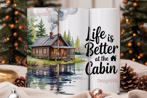 Cozy Cabin Life 20oz Tumbler Wrap Sublimation DesignSVG 