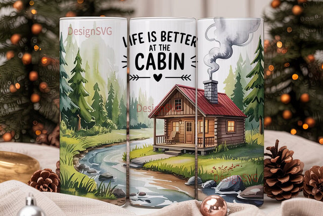 Cozy Cabin Life 20oz Tumbler Wrap Sublimation DesignSVG 