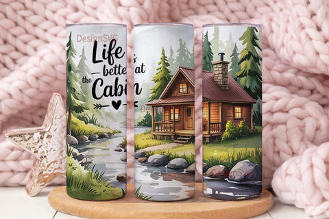Cozy Cabin Life 20oz Tumbler Wrap Sublimation DesignSVG 
