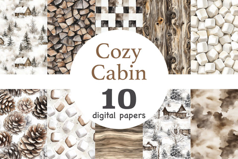 Cozy Cabin Pattern | Winter Seamless Pattern Digital Pattern GlamArtZhanna 