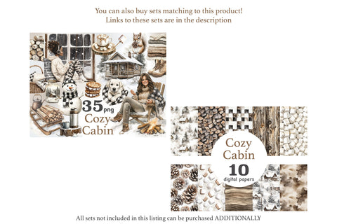 Cozy Cabin Pattern | Winter Seamless Pattern Digital Pattern GlamArtZhanna 