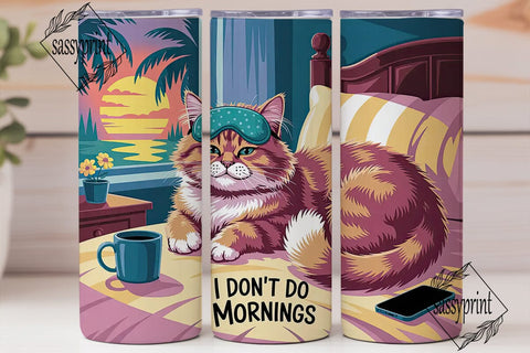Cozy Cat Mornings Tumbler Wrap Sublimation sassyprint 
