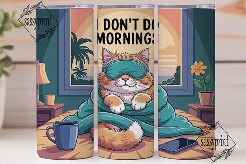 Cozy Cat Mornings Tumbler Wrap Sublimation sassyprint 