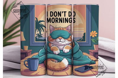 Cozy Cat Mornings Tumbler Wrap Sublimation sassyprint 