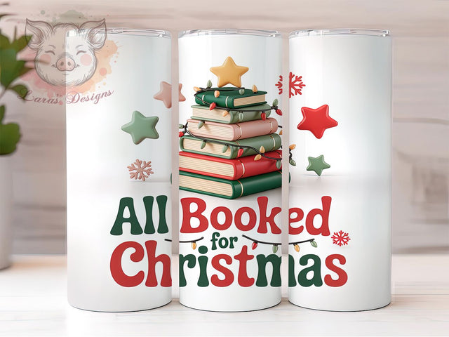 Cozy Christmas Book Lover Tumbler, Holiday Reading Wrap, Festive Book Design, Sublimation Cup, 20oz Skinny Tumbler, Cozy Reader Drinkware, Christmas Book Style Sublimation Lara' s Designs 