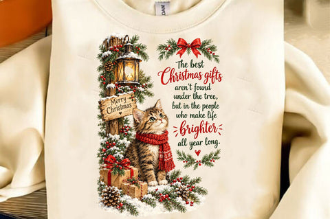 Cozy Christmas Cat PNG, Sleeping Kitty Sublimation SVGista 