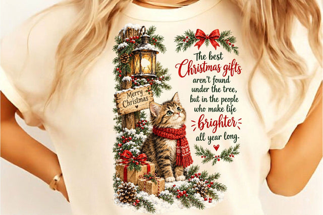Cozy Christmas Cat PNG, Sleeping Kitty Sublimation SVGista 