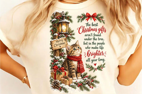Cozy Christmas Cat PNG, Sleeping Kitty Sublimation SVGista 
