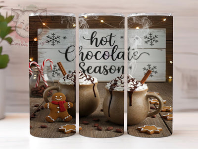 Cozy Christmas Cocoa Tumbler, Holiday Hot Chocolate Pattern, Festive Drink Design, 20Oz Sublimation Wrap, Cozy Winter Art, Sweet Holiday Texture, Tumbler Sublimation Sublimation Lara' s Designs 