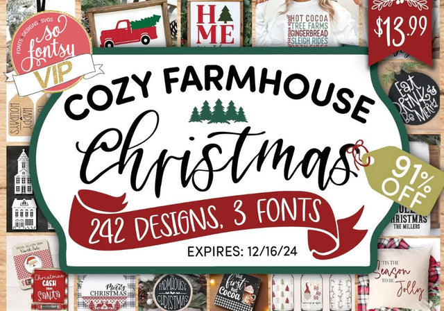 Cozy Christmas Farmhouse Bundle [ VIP Access Only! 91% Off ] Bundle So Fontsy Design Shop 
