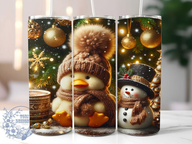 Cozy Christmas Goose Snowman Tumbler, Snowman Holiday Wrap, 20oz Tumbler Sublimation, Cozy Winter Design, Festive Goose Sublimation, Cute Holiday Tumbler, Rustic Christmas Wrap Sublimation ToriDesigns 