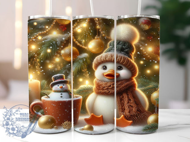 Cozy Christmas Goose Snowman Tumbler, Snowman Holiday Wrap, 20oz Tumbler Sublimation, Cozy Winter Design, Festive Goose Sublimation, Cute Holiday Tumbler, Rustic Christmas Wrap Sublimation ToriDesigns 