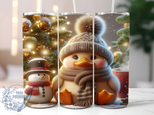 Cozy Christmas Goose Snowman Tumbler, Snowman Holiday Wrap, 20oz Tumbler Sublimation, Cozy Winter Design, Festive Goose Sublimation, Cute Holiday Tumbler, Rustic Christmas Wrap Sublimation ToriDesigns 
