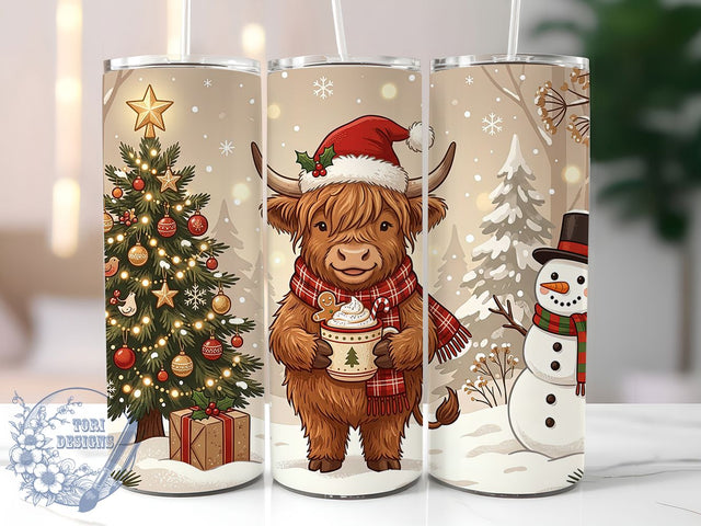 Cozy Christmas Highland Cow 20oz Tumbler, Cozy Christmas, Christmas Highland Cow, Highland Cow, 20oz Tumbler, Cozy Cow, Christmas Cow, Tumbler Wrap Sublimation ToriDesigns 