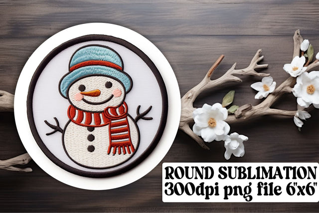 Cozy Christmas Magic 3D Embroidered Circle Sublimation Designs Sublimation afrosvg 