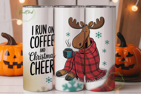 Cozy Christmas Moose 20oz Tumbler Wrap Sublimation PixelChick 