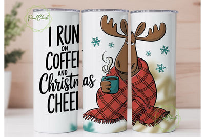 Cozy Christmas Moose 20oz Tumbler Wrap Sublimation PixelChick 