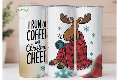 Cozy Christmas Moose 20oz Tumbler Wrap Sublimation PixelChick 