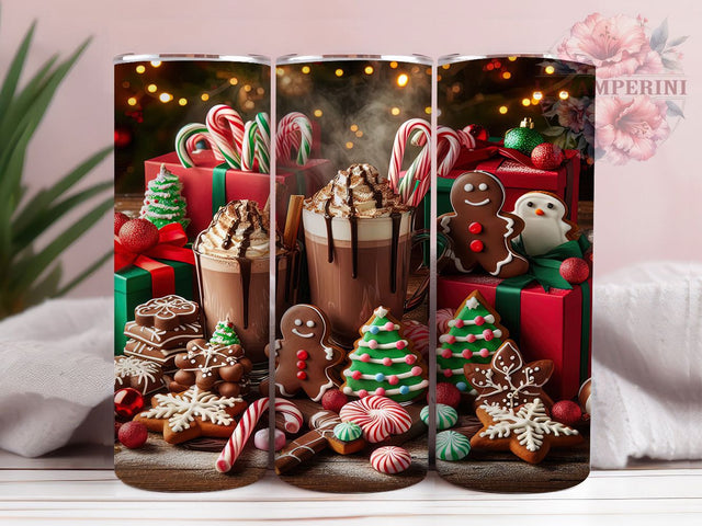 Cozy Christmas Movie Cocoa Tumbler, Cocoa And Cookies Wrap, Festive Holiday Sublimation, Christmas Candy Cup, 20Oz Skinny Tumbler Wrap, Cozy Holiday Mug, Sweet Christmas Design Sublimation Li Zamperini 