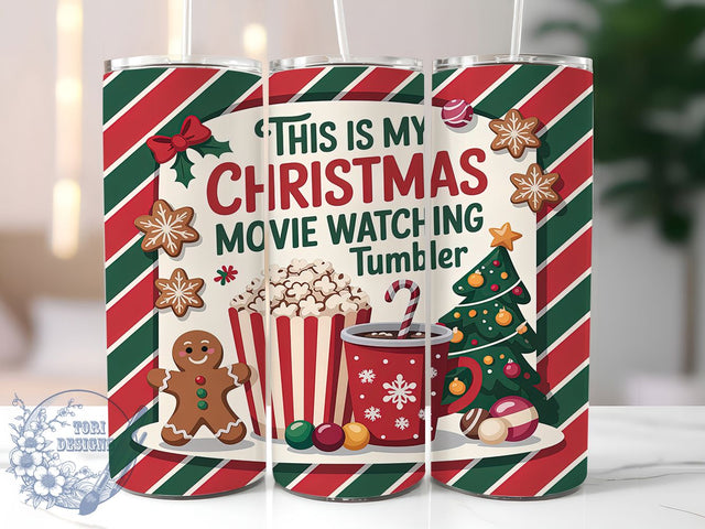 Cozy Christmas Movie Night Tumbler, Gingerbread Wrap, 20oz Tumbler Sublimation, Holiday Movie Night Design, Festive Cocoa Sublimation, Cozy Winter Tumbler, Sweet Christmas Wrap Sublimation ToriDesigns 