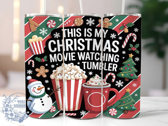 Cozy Christmas Movie Night Tumbler, Gingerbread Wrap, 20oz Tumbler Sublimation, Holiday Movie Night Design, Festive Cocoa Sublimation, Cozy Winter Tumbler, Sweet Christmas Wrap Sublimation ToriDesigns 