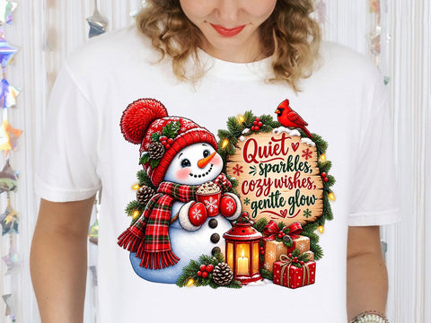 Cozy Christmas Snowman PNG SVG artprintfile 