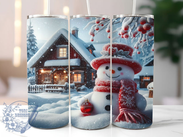 Cozy Christmas Snowman Tumbler, Winter Holiday Snowman, Festive Snowman Art, Cute Holiday Snowman, Cozy Winter Graphic, 20oz Tumbler, Sublimation Design Sublimation ToriDesigns 