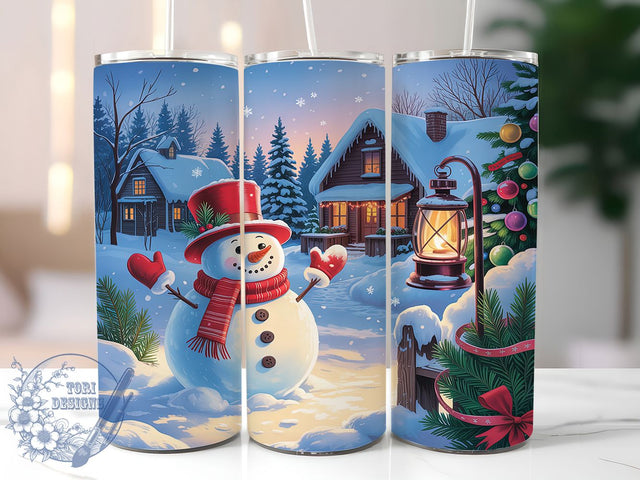 Cozy Christmas Snowman Tumbler, Winter Holiday Snowman, Festive Snowman Art, Cute Holiday Snowman, Cozy Winter Graphic, 20oz Tumbler, Sublimation Design Sublimation ToriDesigns 