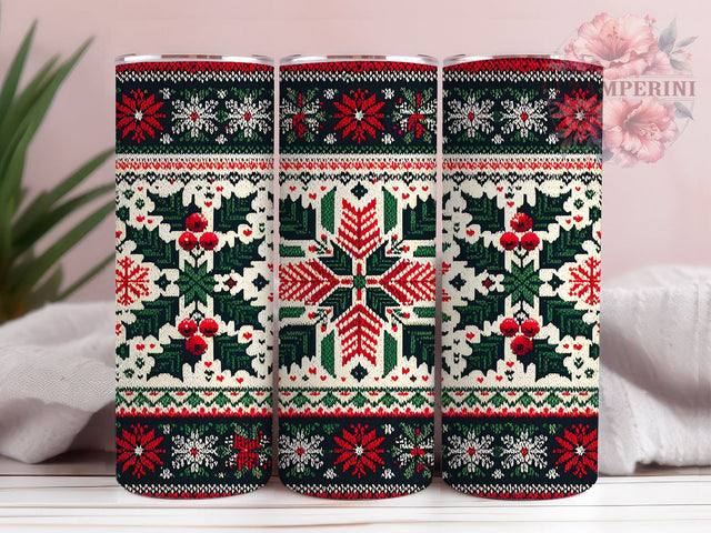 Cozy Christmas Sweater Pattern 20oz Tumbler Wrap, Cozy Christmas, Sweater Pattern, Seamless Pattern, 20oz Tumbler, Sublimation Wrap, Holiday Decor, Festive Gift Sublimation Li Zamperini 