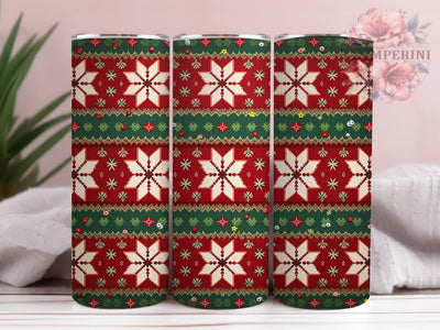 Cozy Christmas Sweater Pattern 20oz Tumbler Wrap, Cozy Christmas, Sweater Pattern, Seamless Pattern, 20oz Tumbler, Sublimation Wrap, Holiday Decor, Festive Gift Sublimation Li Zamperini 
