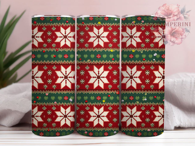 Cozy Christmas Sweater Pattern 20oz Tumbler Wrap, Cozy Christmas, Sweater Pattern, Seamless Pattern, 20oz Tumbler, Sublimation Wrap, Holiday Decor, Festive Gift Sublimation Li Zamperini 