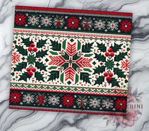 Cozy Christmas Sweater Pattern 20oz Tumbler Wrap, Cozy Christmas, Sweater Pattern, Seamless Pattern, 20oz Tumbler, Sublimation Wrap, Holiday Decor, Festive Gift Sublimation Li Zamperini 