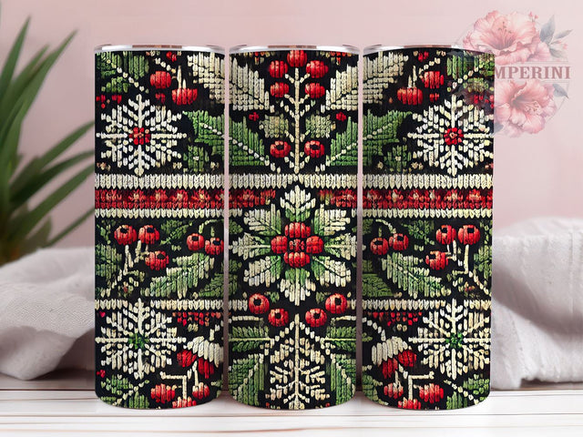 Cozy Christmas Sweater Pattern 20oz Tumbler Wrap, Cozy Christmas, Sweater Pattern, Seamless Pattern, 20oz Tumbler, Sublimation Wrap, Holiday Decor, Festive Gift Sublimation Li Zamperini 