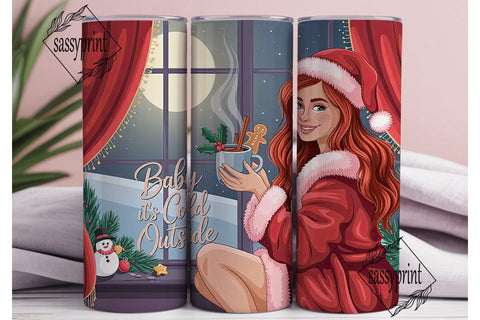 Cozy Christmas Tumbler Wrap Sublimation sassyprint 