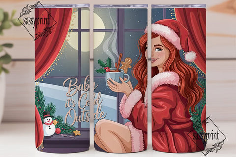Cozy Christmas Tumbler Wrap Sublimation sassyprint 