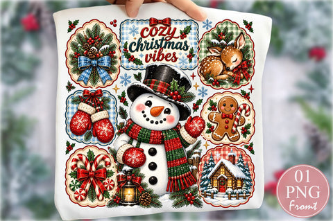 Cozy Christmas Vibes Snowman PNG Sublimation nirmal108roy 