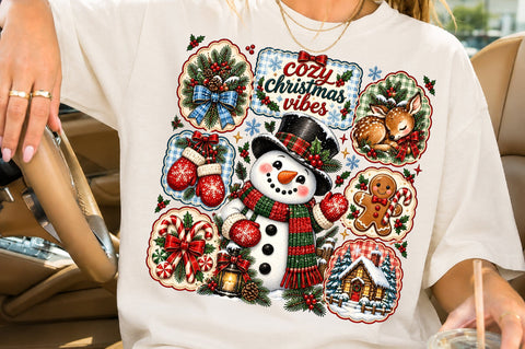 Cozy Christmas Vibes Snowman PNG Sublimation nirmal108roy 