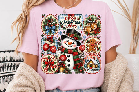 Cozy Christmas Vibes Snowman PNG Sublimation nirmal108roy 