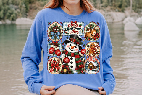 Cozy Christmas Vibes Snowman PNG Sublimation nirmal108roy 