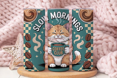 Cozy Coffee Cat 20oz Tumbler Wrap Sublimation DesignSVG 
