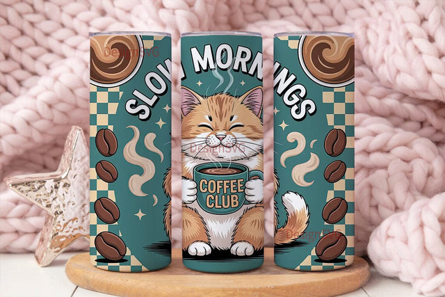 Cozy Coffee Cat 20oz Tumbler Wrap Sublimation DesignSVG 