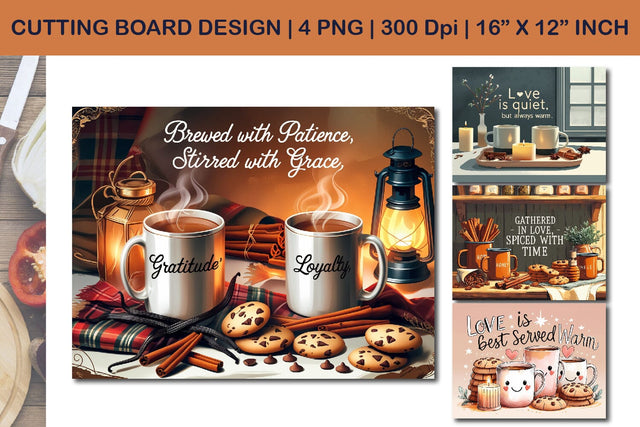 cozy coffee cutting board, gratitude and loyalty mugs Sublimation Paper Switch 