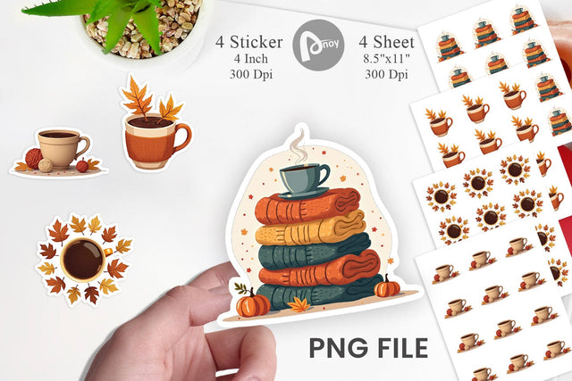 Cozy Coffee Weather Sticker Sublimation artnoy 